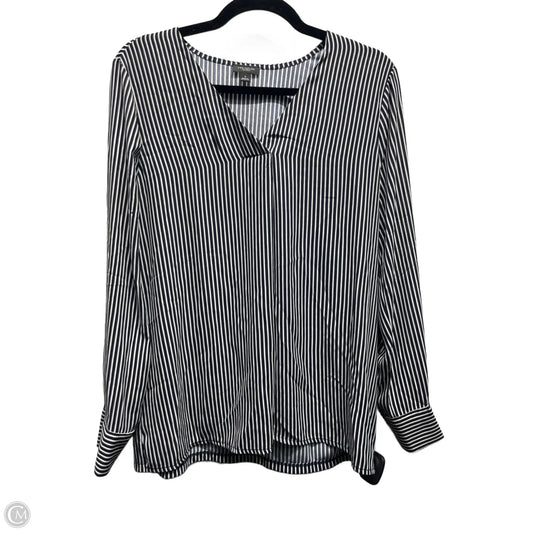 Top Long Sleeve By Ann Taylor In Black & White, Size: M