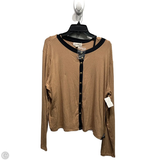 Top 2pc Short Sleeve By Marled In Black & Tan, Size: Xl