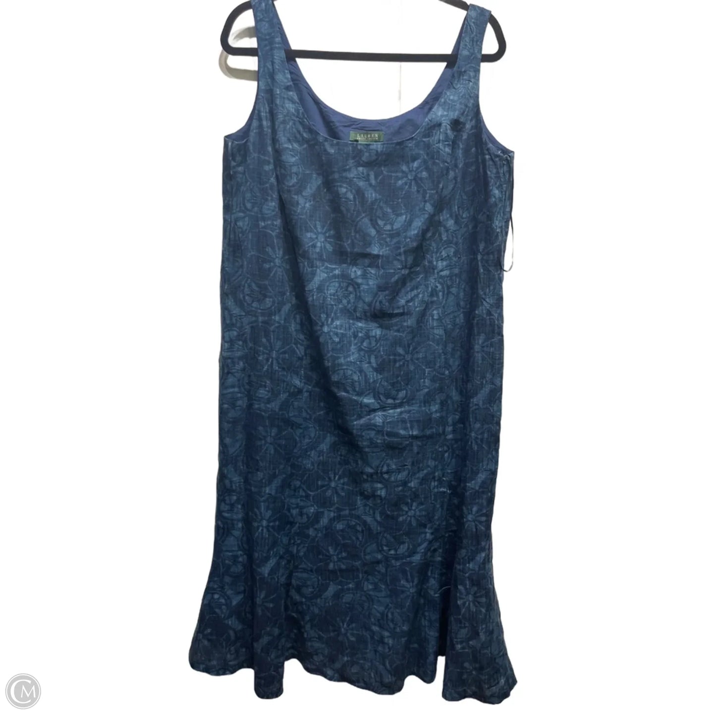 Dress Casual Midi By Lauren By Ralph Lauren In Blue, Size: 14