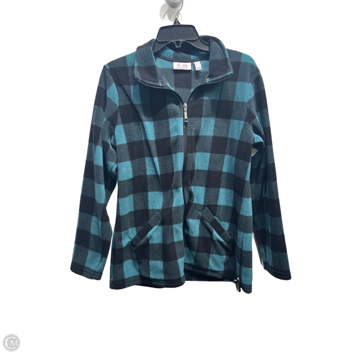 Jacket Fleece By D&co. In Black & Green, Size: S
