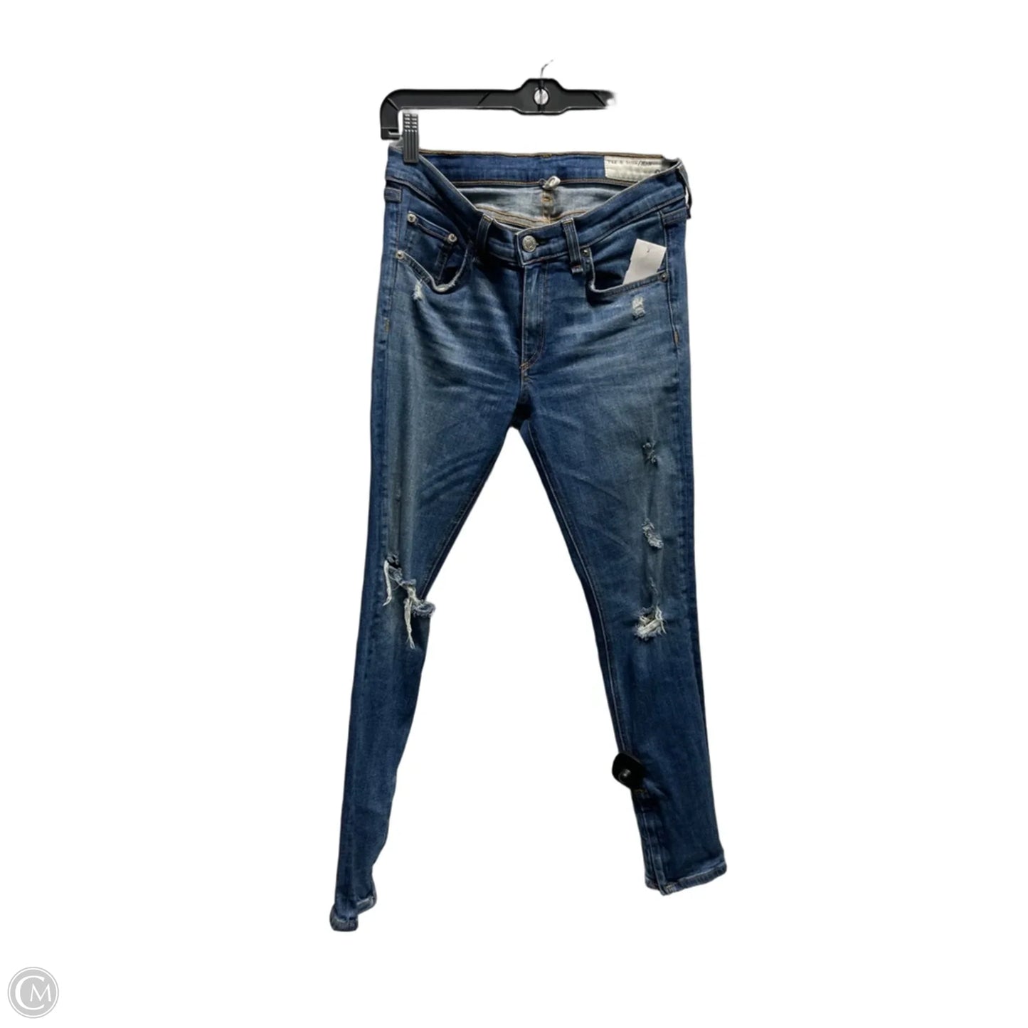 Jeans Skinny By Rag And Bone In Blue Denim, Size: 4