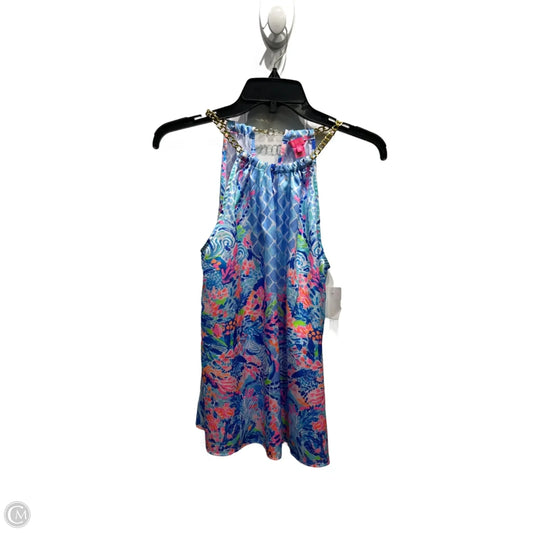 Top Sleeveless Designer By Lilly Pulitzer In Blue & Pink, Size: S