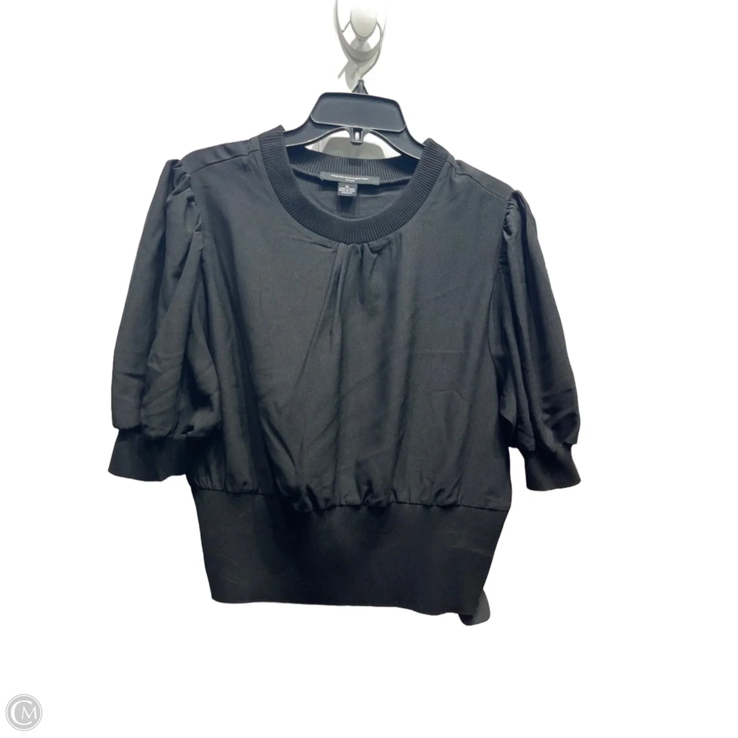Blouse Short Sleeve By French Connection In Black, Size: Xl