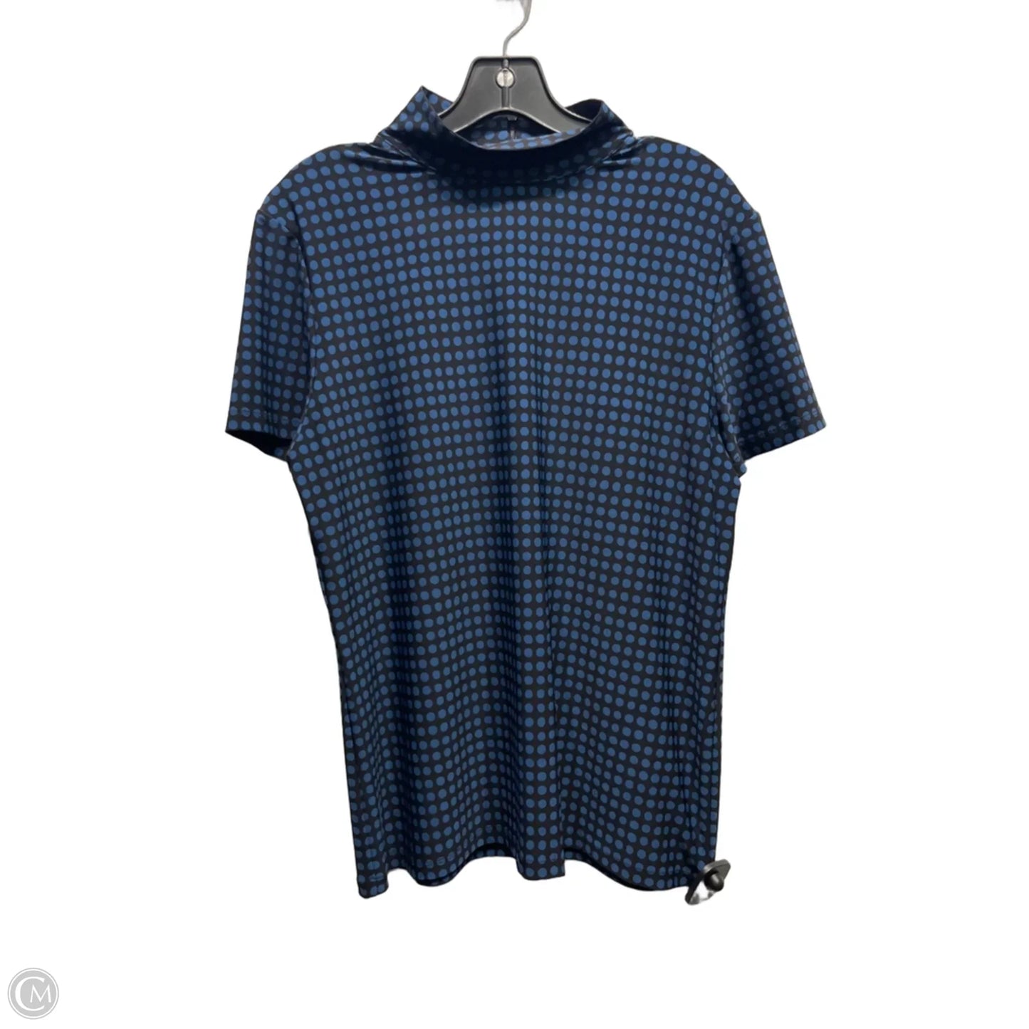 Top Short Sleeve By Anne Klein In Black & Blue, Size: L