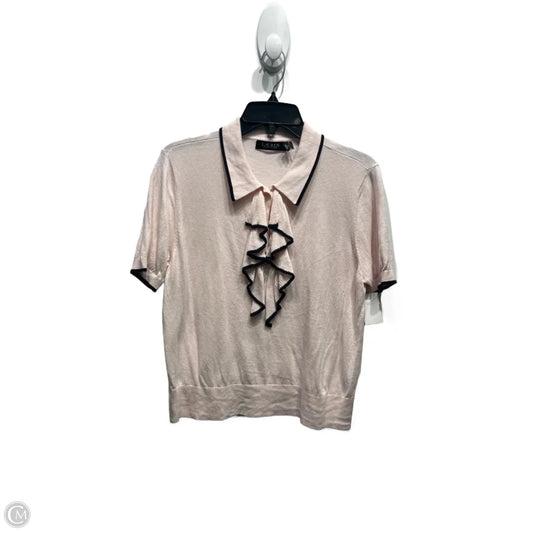 Top Short Sleeve By Lauren By Ralph Lauren In Black & Pink, Size: Xl