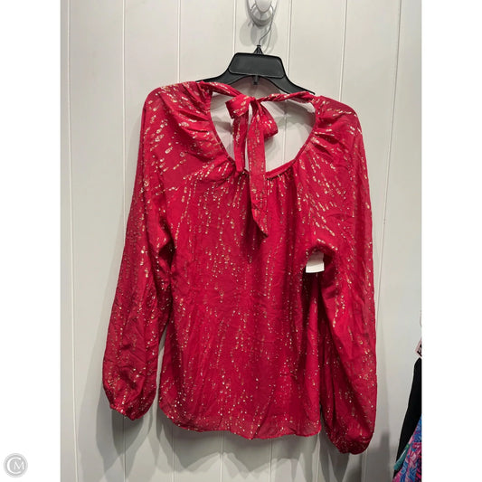 Blouse Designer By Lilly Pulitzer In Gold & Pink, Size: M
