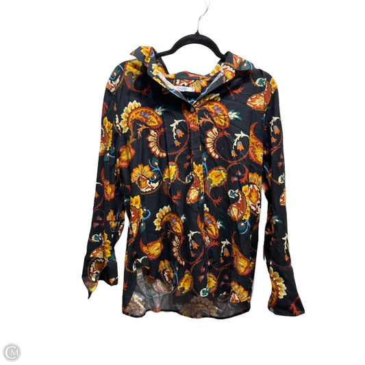 Top Long Sleeve By Chicos In Black & Orange, Size: 14