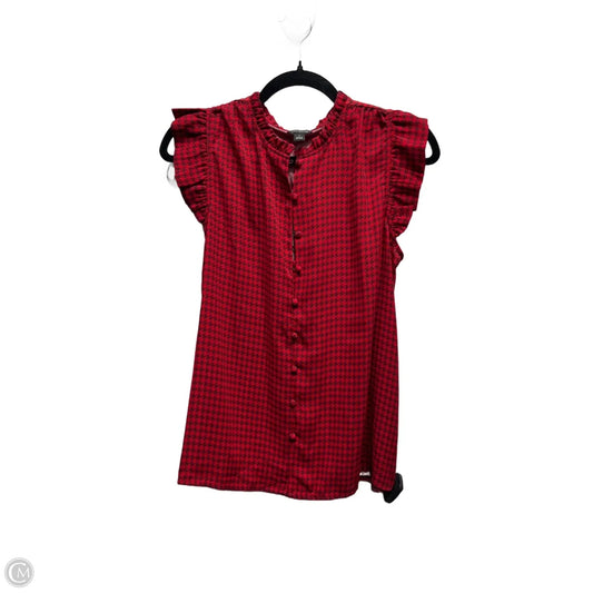 Top Short Sleeve By Ann Taylor In Black & Red, Size: S
