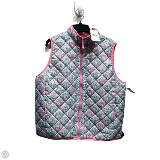 Vest Puffer & Quilted By Stella Parker In Green & Pink, Size: Xl