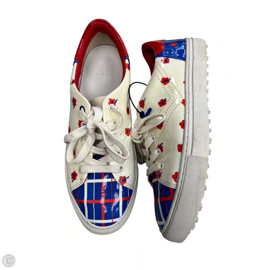 Shoes Designer By Tory Burch In Blue & Red & White, Size: 8.5