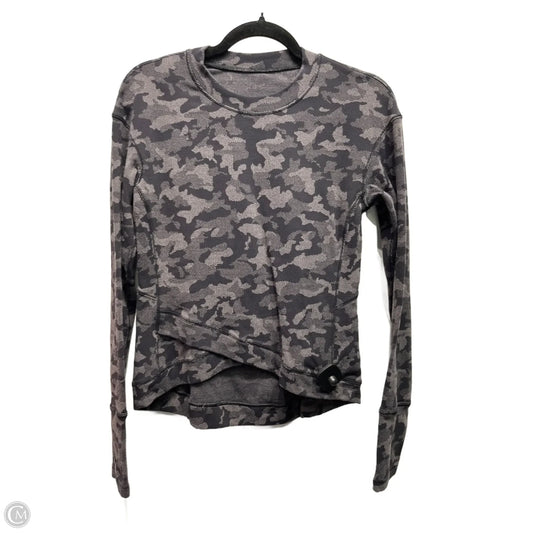 Athletic Top Long Sleeve Crewneck By Lululemon In Black & Grey, Size: S