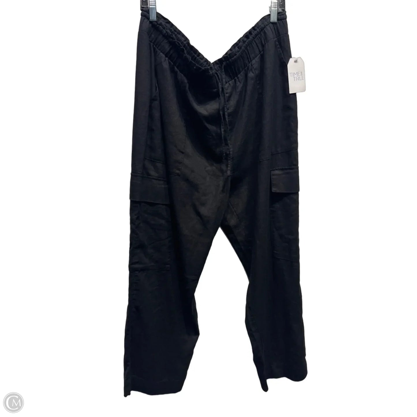 Pants Linen By Time And Tru In Black, Size: Xxl