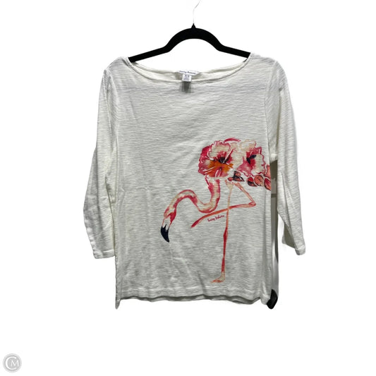 Top Long Sleeve By Tommy Bahama In Cream & Red, Size: M