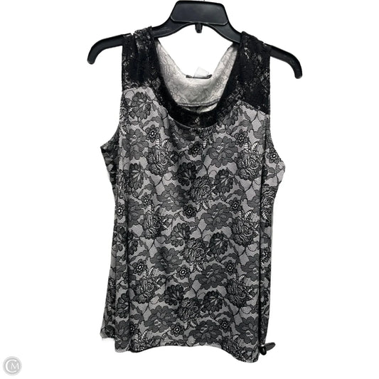 Top Sleeveless By Susan Lawrence In Black & White, Size: Xl