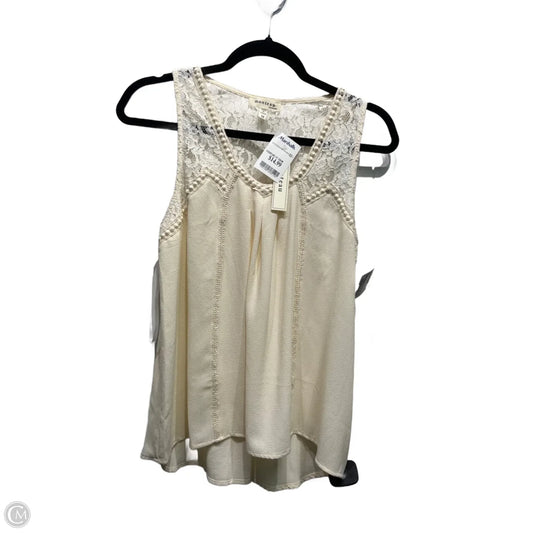 Top Sleeveless By Monteau In Cream, Size: M