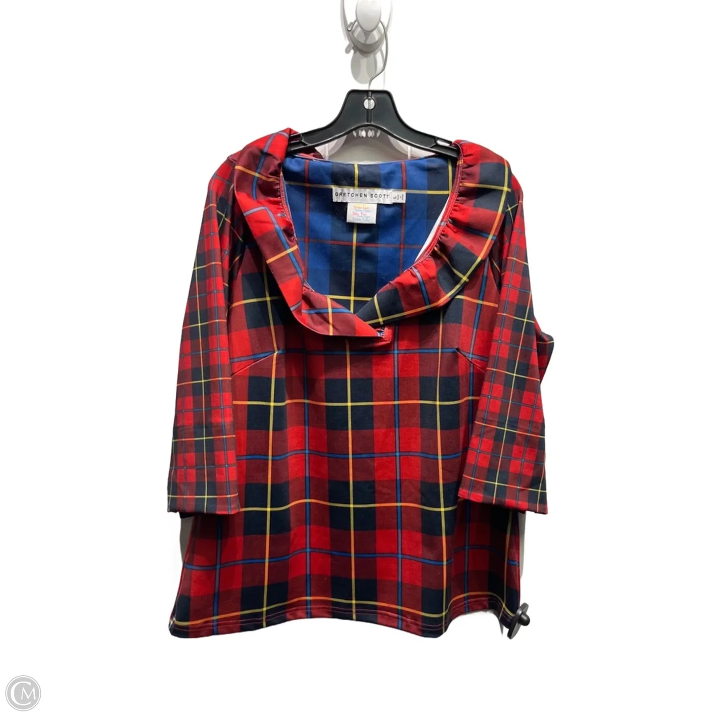 Top Long Sleeve By Gretchen Scott In Blue & Red, Size: L
