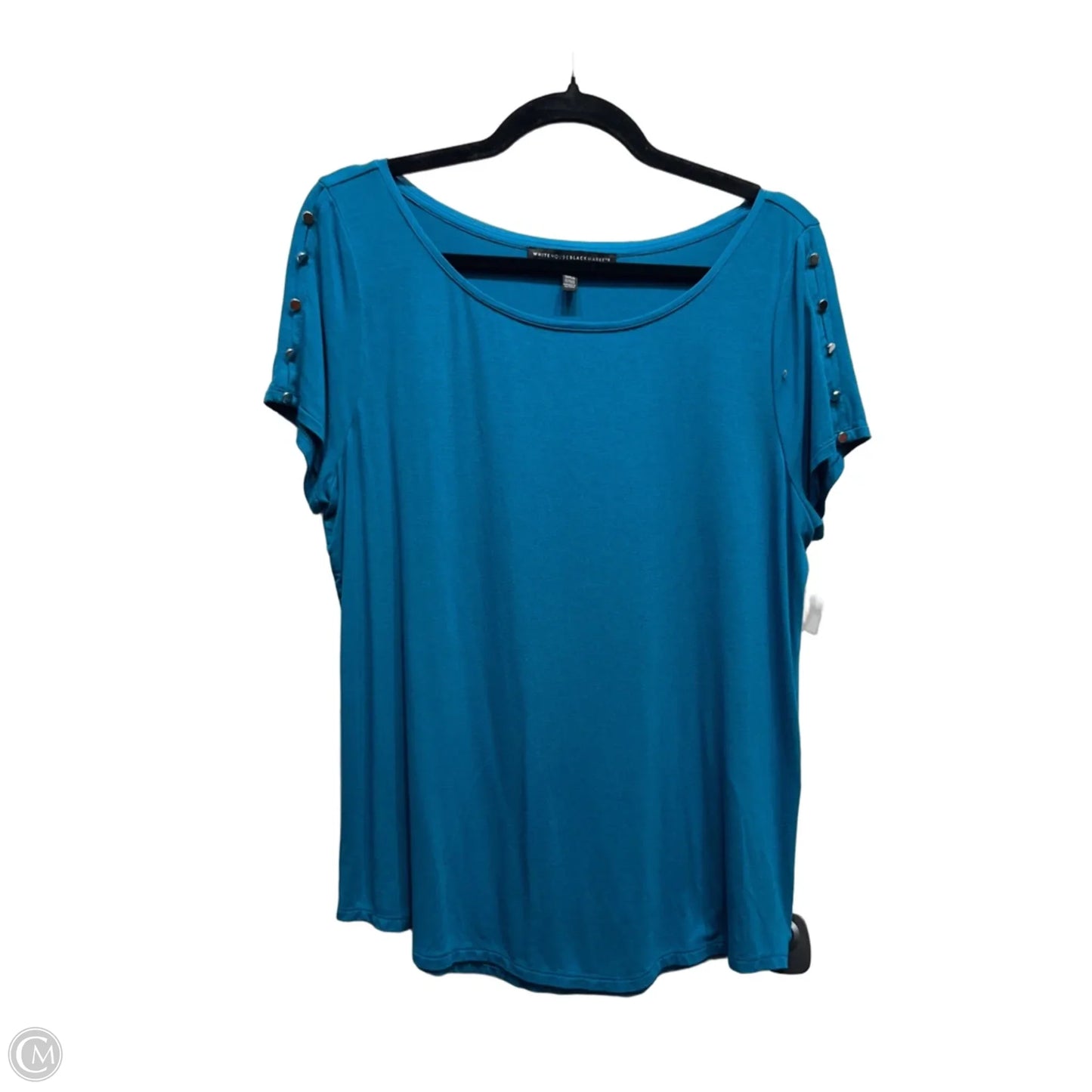 Top Short Sleeve By White House Black Market In Teal, Size: L