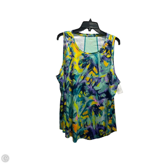 Top Sleeveless By Tek Gear In Green & Purple, Size: 2x