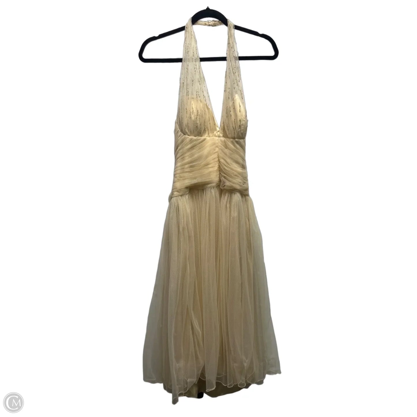 Dress Party Midi By Badgley Mischka In Cream, Size: 12