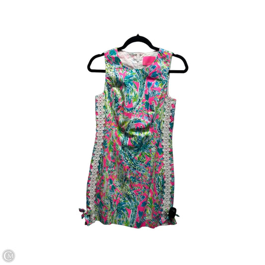 Dress Designer By Lilly Pulitzer In Green & Pink, Size: 0