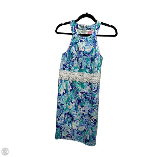 Dress Designer By Lilly Pulitzer In Blue & Green, Size: 0