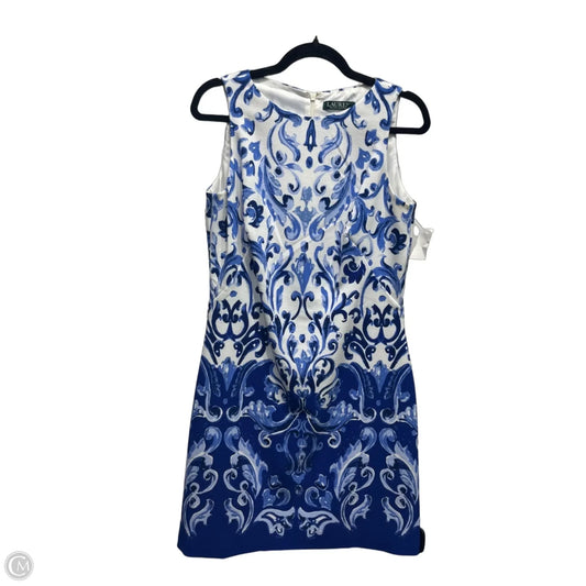 Dress Work By Ralph Lauren In Blue & White, Size: 8