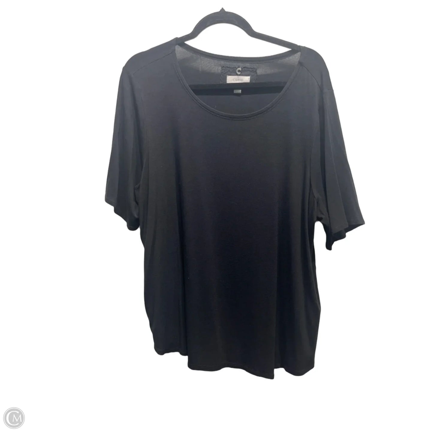 Top Short Sleeve Basic By Cupio In Black, Size: 2x