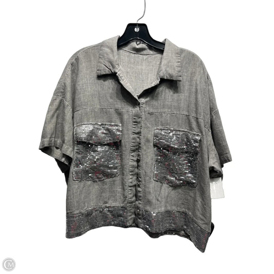 Top Short Sleeve By M Made In Italy In Grey, Size: L