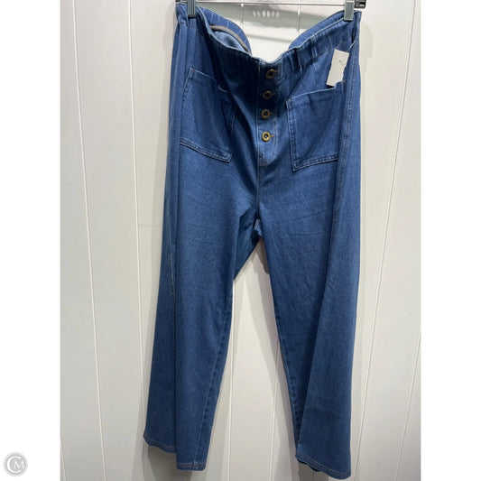 Jeans Wide Leg By Halara In Blue Denim, Size: Xl