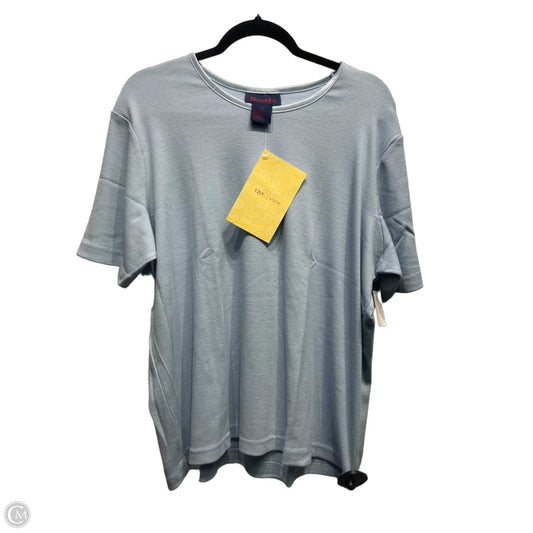 Top Short Sleeve By Denim And Company In Blue, Size: 2x
