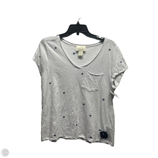 Top Short Sleeve By Cynthia Rowley In Blue & White, Size: L
