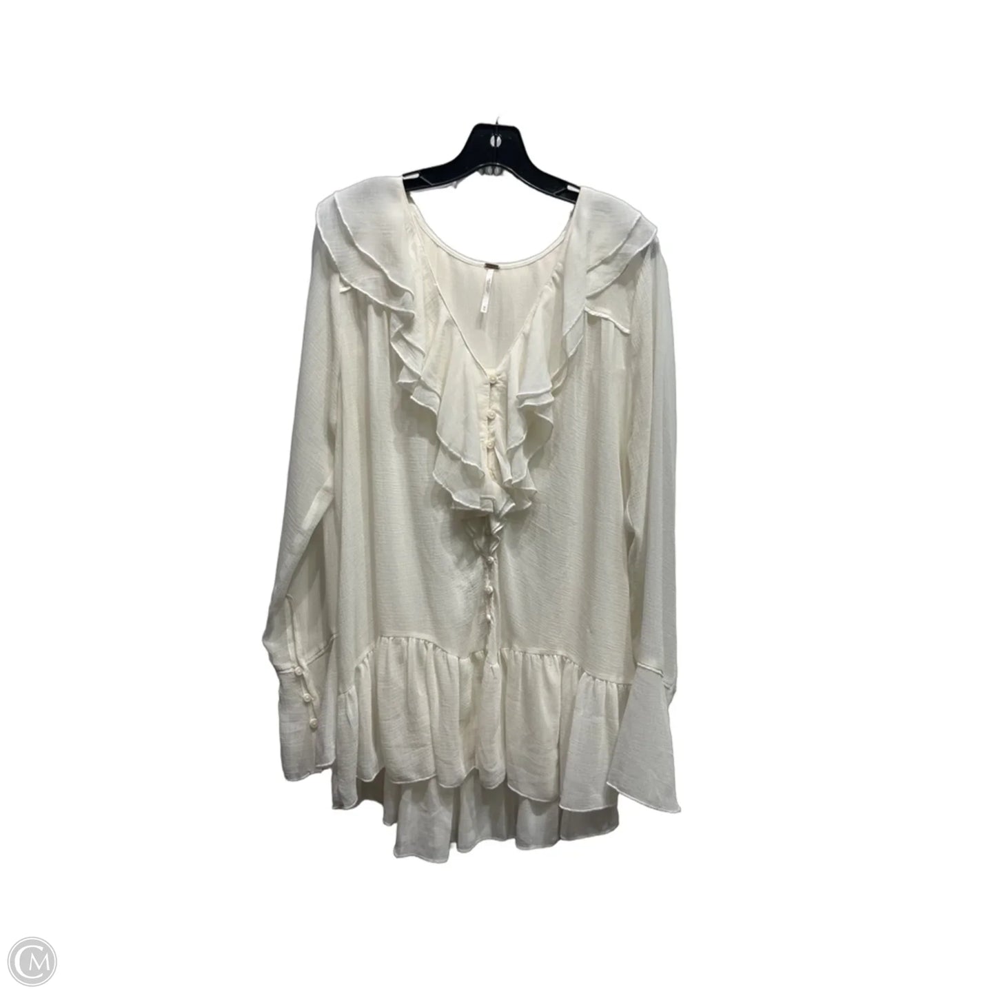 Blouse Long Sleeve By Free People In Cream, Size: M