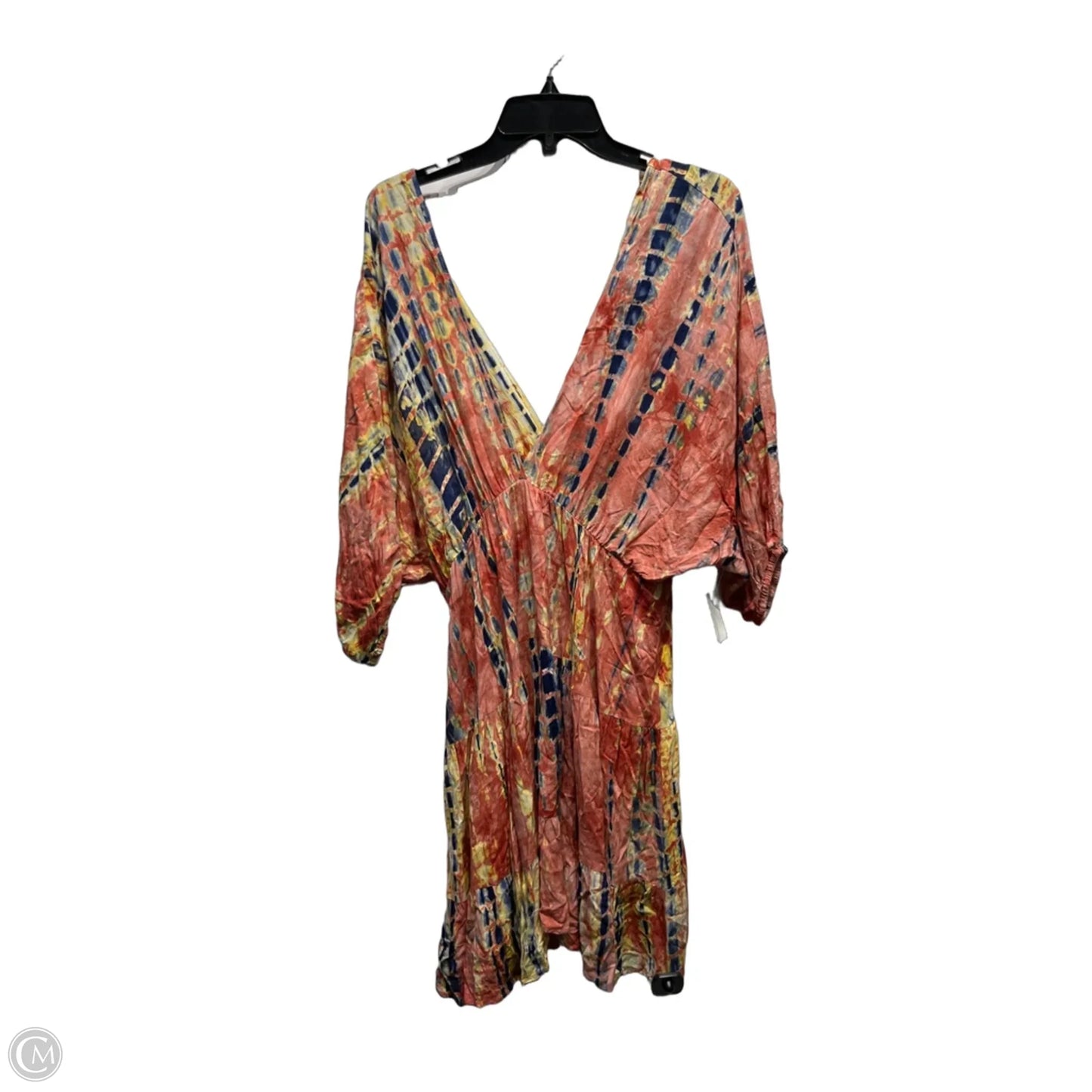 Dress Casual Short By Umgee In Orange & Yellow, Size: Xl