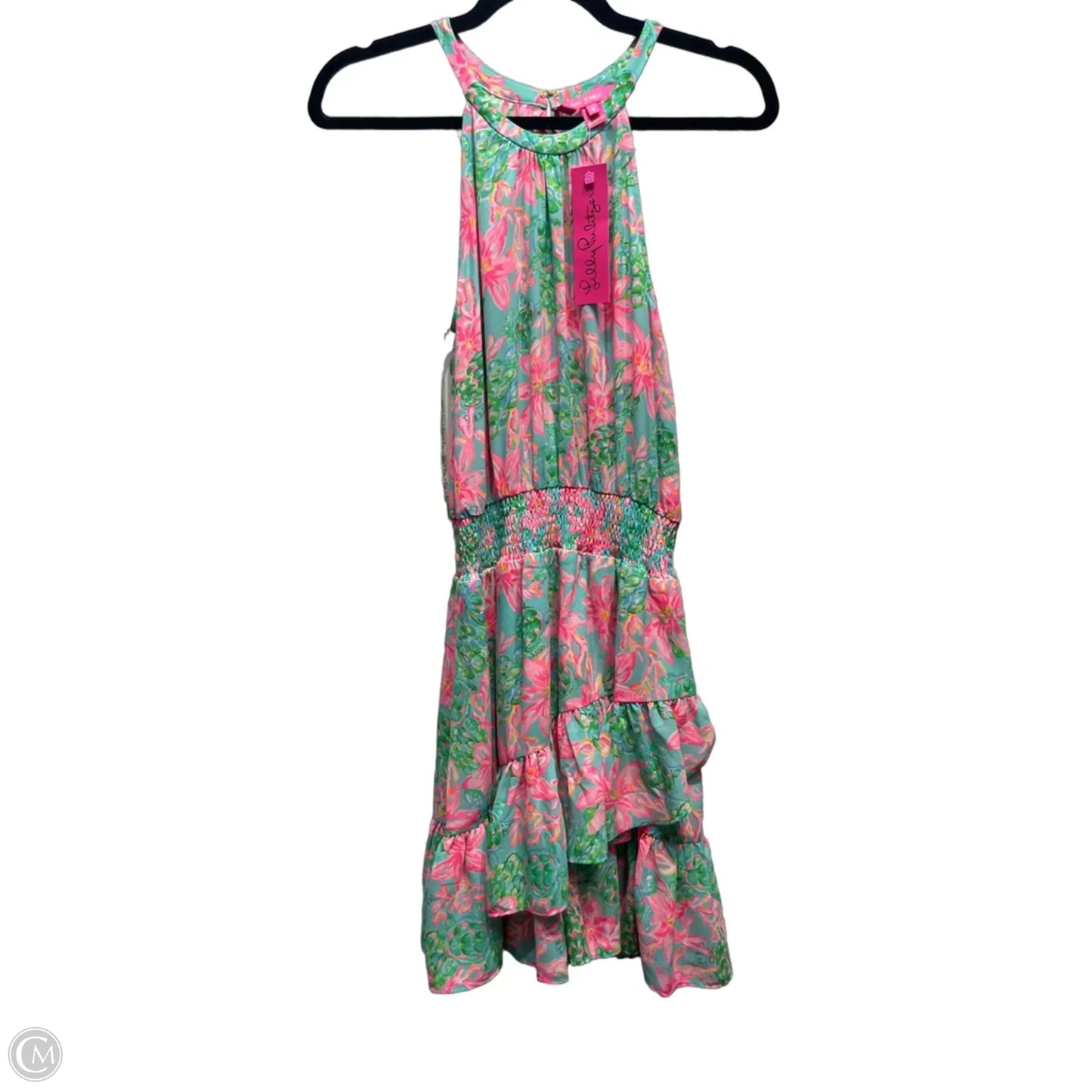 Dress Designer By Lilly Pulitzer In Green & Pink, Size: 0