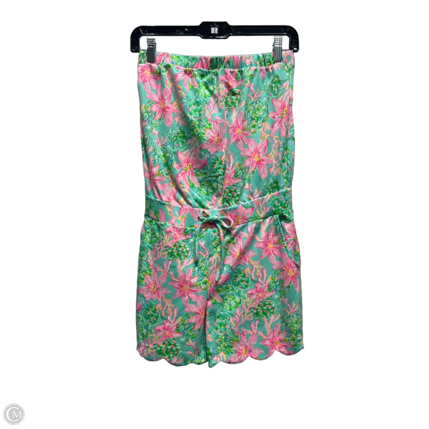 Romper Designer By Lilly Pulitzer In Green & Pink, Size: Xs