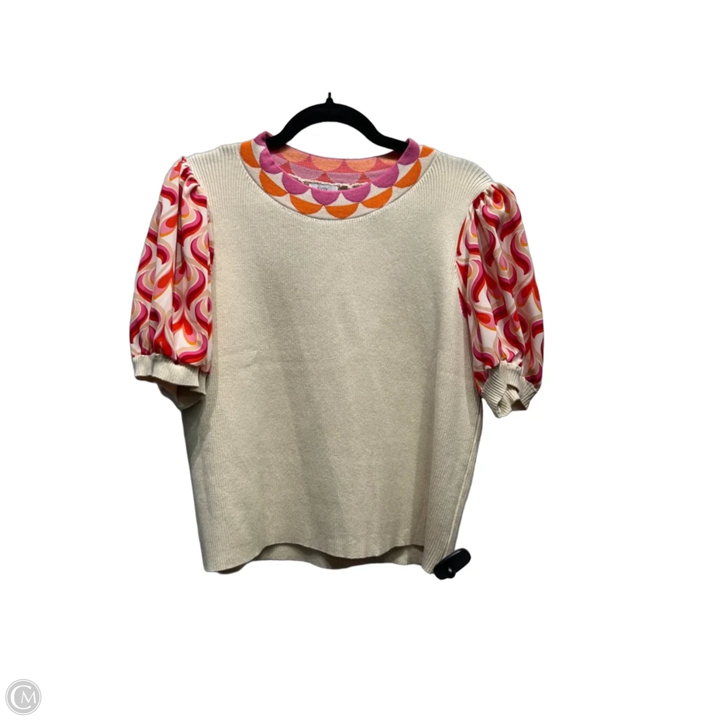 Top Short Sleeve By Voy In Orange & Pink, Size: L