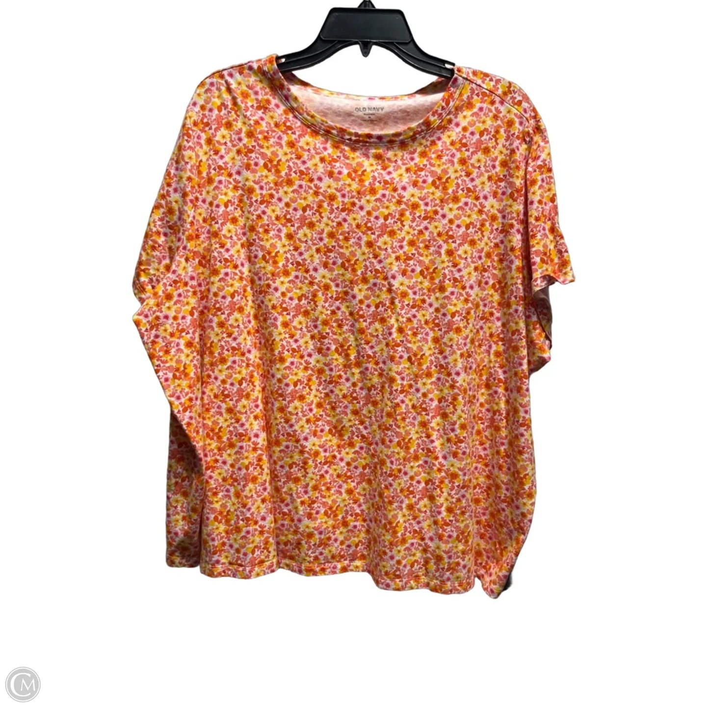 Top Short Sleeve By Old Navy In Orange & Yellow, Size: 2x