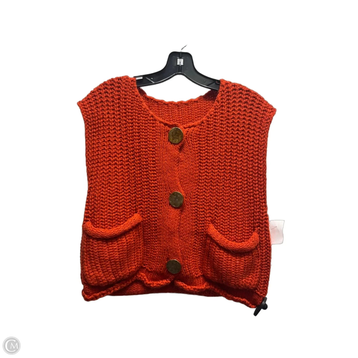 Vest Sweater By Clothes Mentor In Orange, Size: S