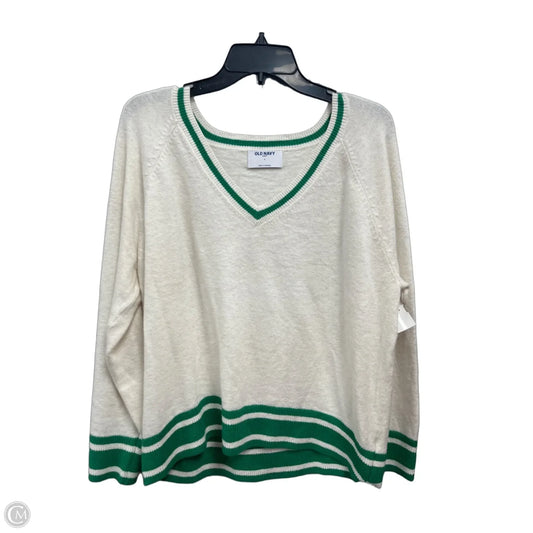 Sweater By Old Navy In Cream & Green, Size: L