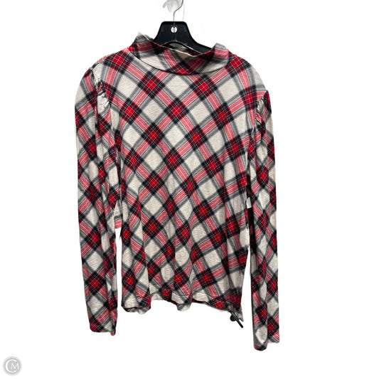 Top Long Sleeve By Loft In Black & Red, Size: Xl