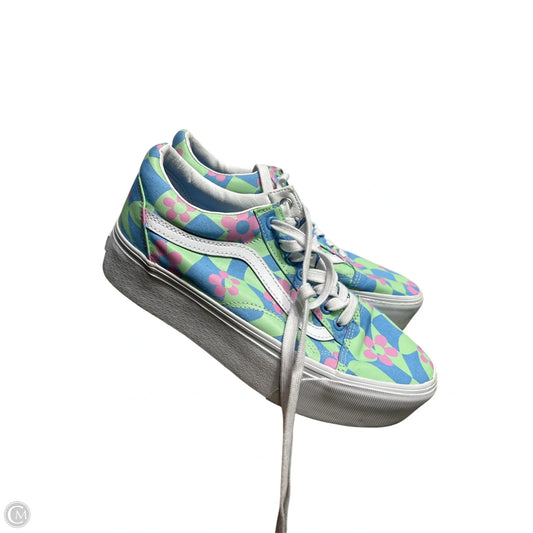 Shoes Sneakers By Vans In Blue & Green, Size: 9