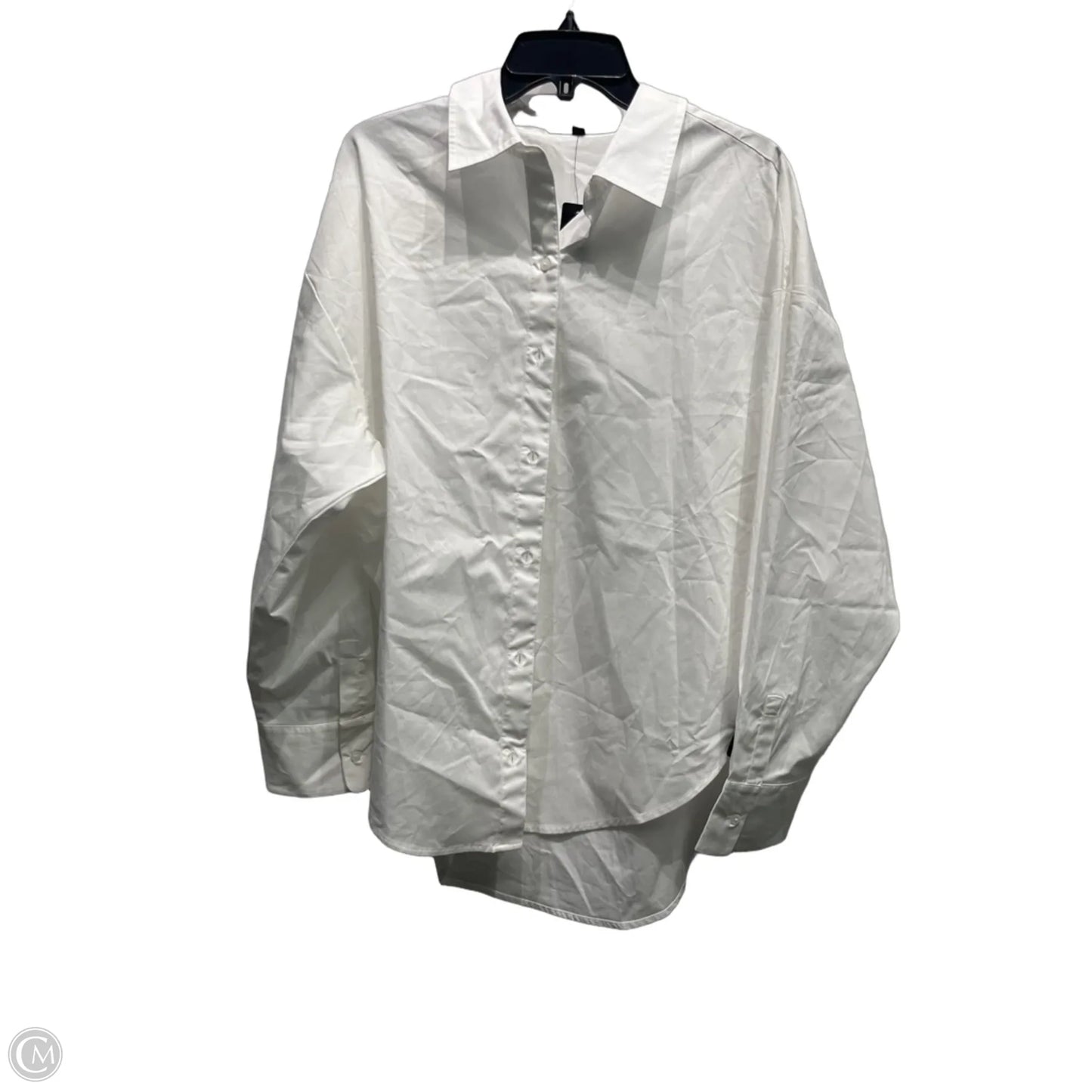 Top Long Sleeve By Express In White, Size: L