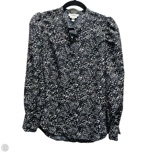 Top Long Sleeve By Express In Blue & White, Size: S