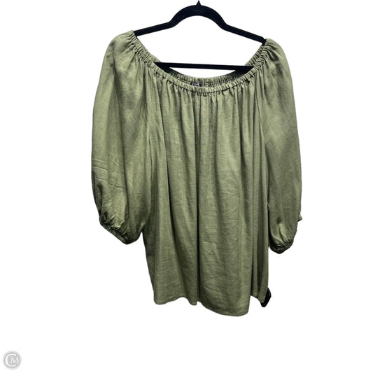 Top Short Sleeve By Vince Camuto In Green, Size: 1x