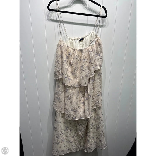 Dress Casual Midi By Arula In Cream & Purple, Size: Xl