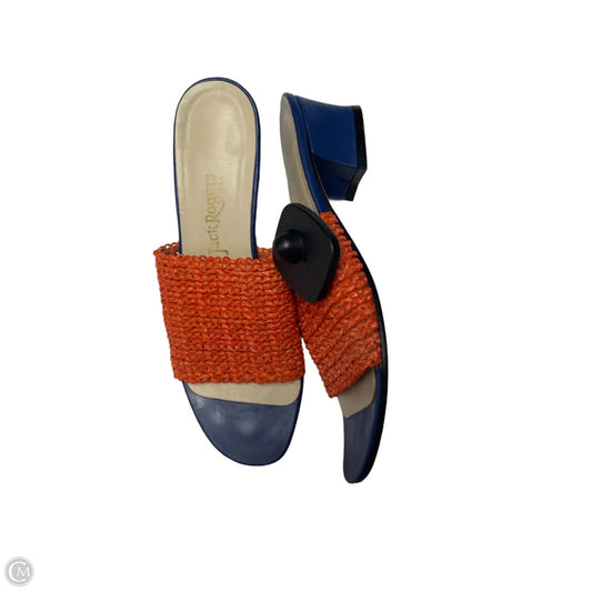 Shoes Heels Block By Jack Rogers In Blue & Orange, Size: 5