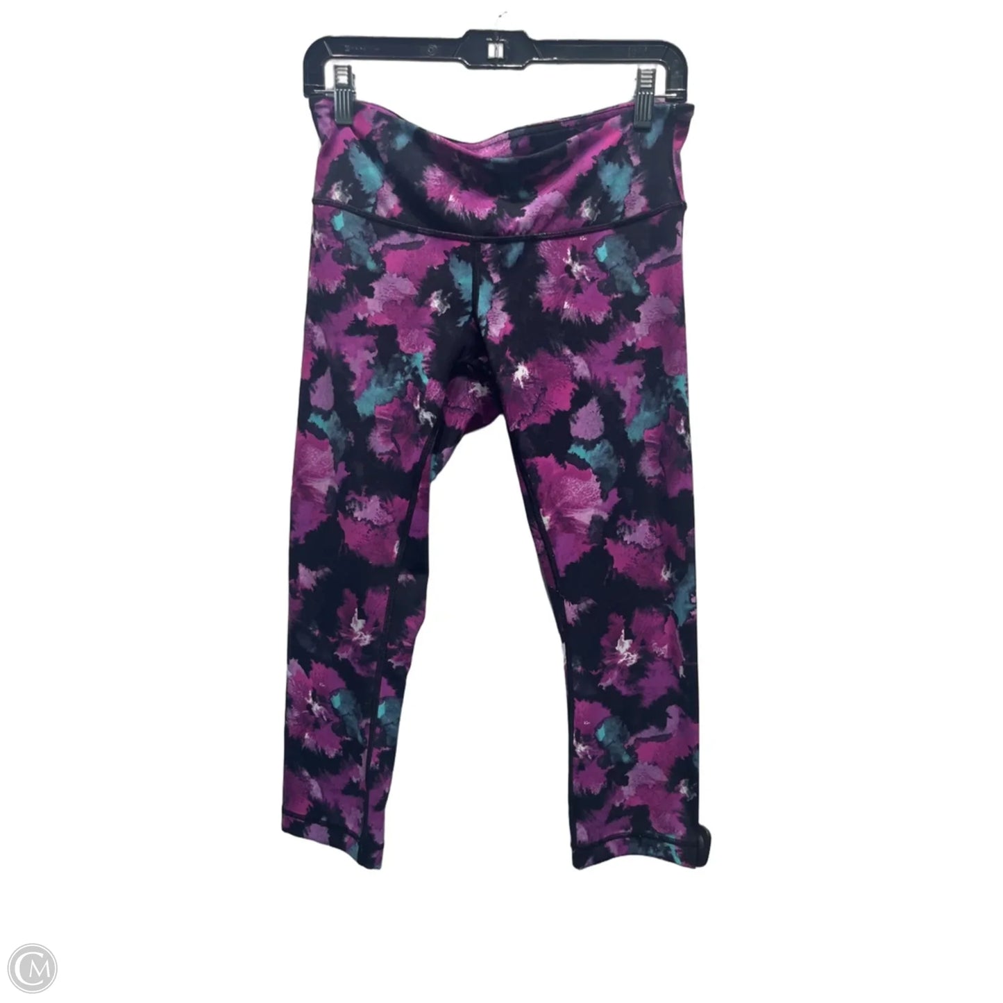 Athletic Leggings Capris By Lululemon In Black & Purple, Size: 8