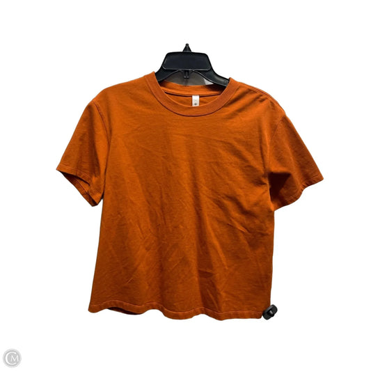 Athletic Top Short Sleeve By Lululemon In Orange, Size: 6
