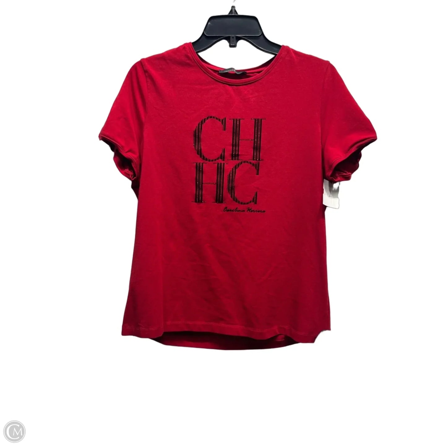 Top Short Sleeve Designer By Carolina Herrera In Red, Size: L