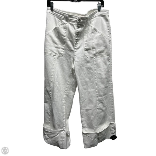 Jeans Wide Leg By Cinc A Sept In White Denim, Size: 16